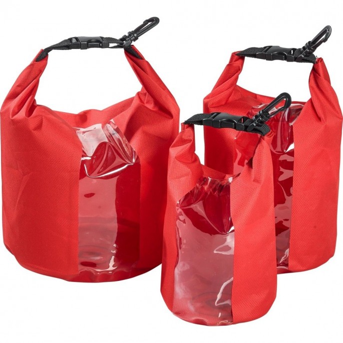 Q-Bag Set of 3 inside Pockets/Roll Bags 15L (Red)