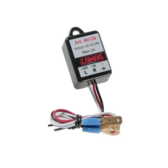 90126 Flasher, electronic flasher device for Led indicators - 6/12/24V – 2A