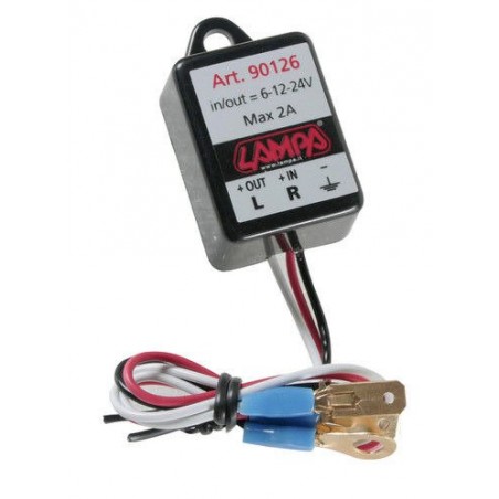 90126 Flasher, electronic flasher device for Led indicators - 6/12/24V – 2A