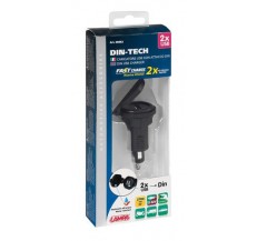 38881 Din-Tech, 2 Usb port Din charger - Fast Charge – 2700 mA – 12/32V