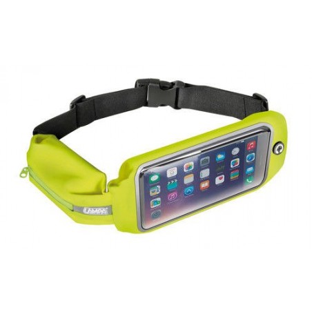 P16161 Sport Pouch Plus, dual pocket sport band pouch case with window - Neon Yellow