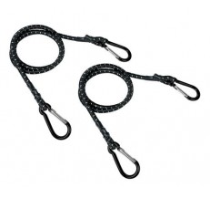 60179 Snap-Hook, pair of elastic cords with aluminium karabiners