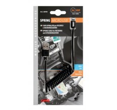 38700 Spring cable Usb  Micro Usb - 100 cm – Black