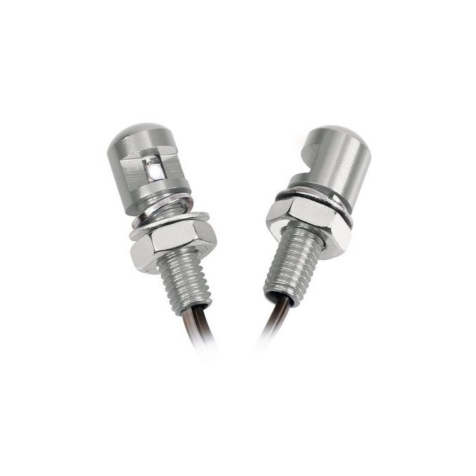 90175 Led screws, blue light, 2 pcs – Aluminium
