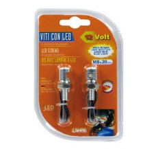 90175 Led screws, blue light, 2 pcs – Aluminium
