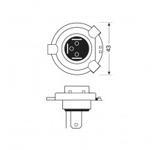 58042 12V Halogen lamp - (H4) - 130/90W - P43t - 1 pcs – D/Blister