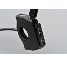 89372 POWER SUPPLY USB SLIM 2X USB FOR MOTORCYCLE HANDLEBAR