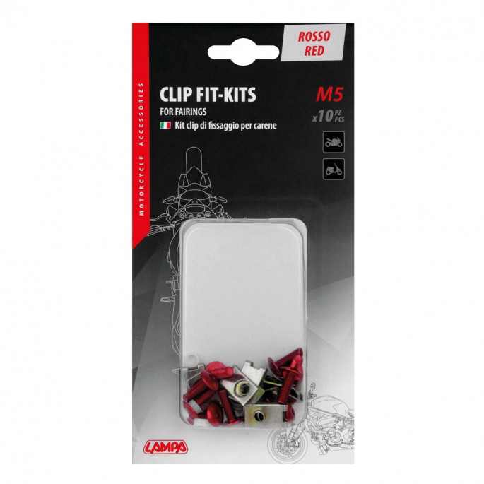 91658 Clip Fit-Kits for fairings (5 MA) - 10 pcs - RED