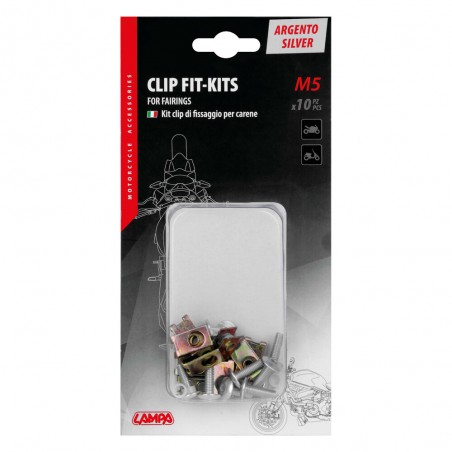 91655 Clip Fit-Kits for fairings (5 MA) - 10 pcs - Silver