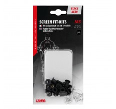 91651 Screen Fit-Kits, rubber nut kits with screw and washers (5 MA) - 10 pcs - Black