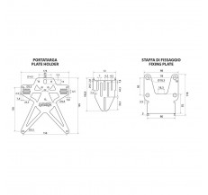 91641 Aero-X Evo 1, italian license plate holder with height and tilt adjustments