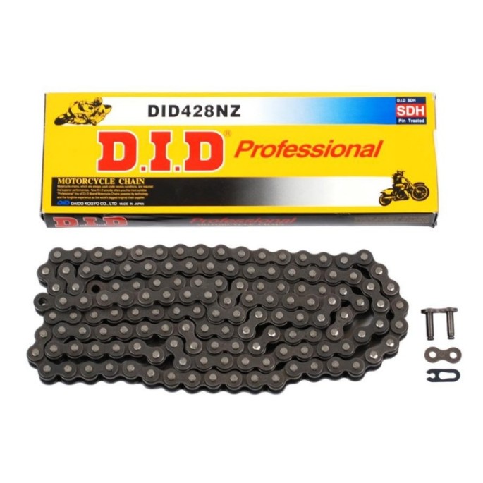 DID 428NZ-120 ŁAŃCUCH (120-OGNIW) BEZ O-RINGÓW (OTWARTY + ZAPINKA)
