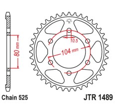 JT ZĘBATKA TYLNA 4359 39 KAWASAKI ZX 9R '02-'03, ZX 10R '04-'05/'11-'20 435939JT) (ŁAŃC. 525)