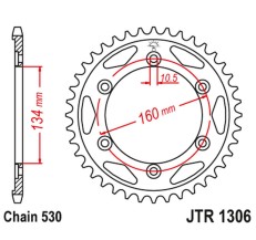 JT ZĘBATKA TYLNA 4399 42 HONDA CBR 1000RR '06-'16, CBR 900RR '00-'03 (439942JTZBK) (ŁAŃC. 530) KOLOR CZARNY
