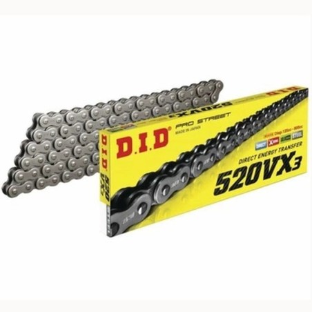 DID 520VX3-112 ŁAŃCUCH (112 OGNIW) X-RING (OTWARTY + ZAKUWKA)