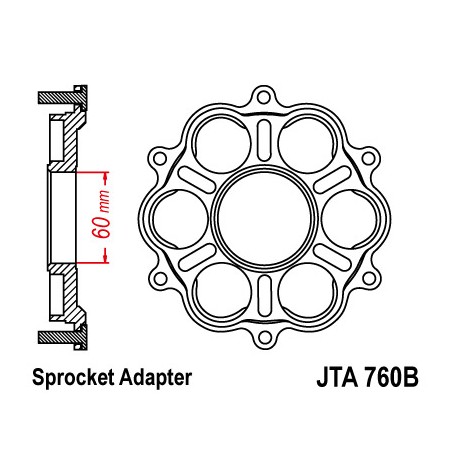 JT ADAPTER ZĘBATKI TYLNEJ DUCATI 1098/1099/1198, MULTISTRADA 1200, DIAVEL 1198