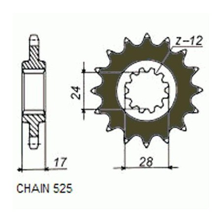 ZEBATKA NAPEDOWA SUNSTAR SUNF412-14