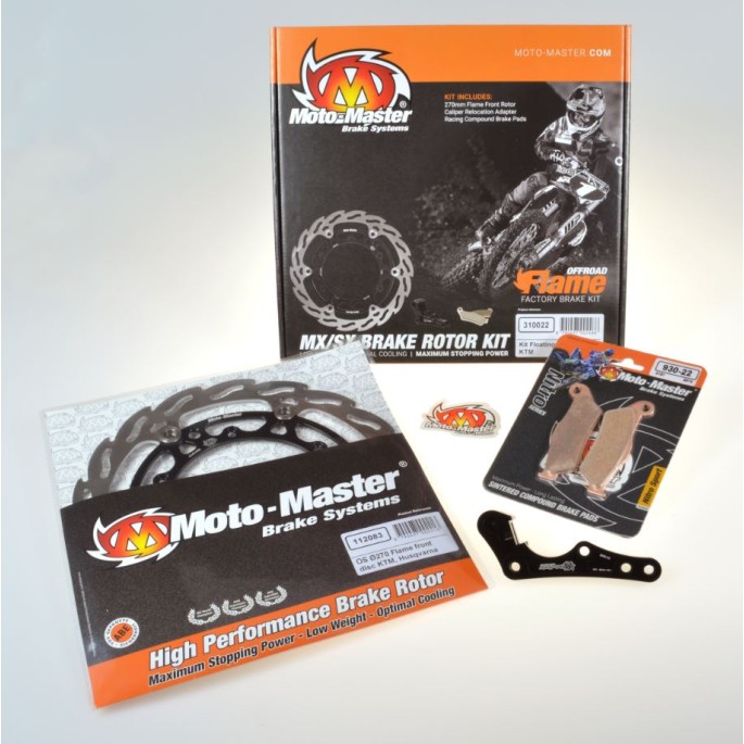 MOTO-MASTER ZESTAW HAMULCOWY DO HONDA CRF 250R/450R `04-14 ZAWIERA: TARCZA PŁYWAJĄCA 270MM (112082), ADAPTER (211053), KLOCKI 