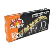MOTO-MASTER ŁAŃCUCH V2-520G MX RACING GOLD CHAIN REGULAR KOLOR ZŁOTY (120 OGNIW, ZAPINKA W ZESTAWIE)