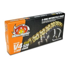 MOTO-MASTER ŁAŃCUCH V4-520G O-RING GOLD CHAIN ŁAŃCUCH KOLOR ZŁOTY (120 OGNIW, ZAPINKA W ZESTAWIE)