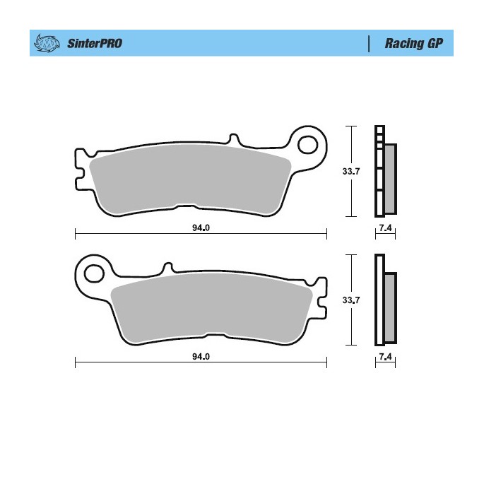 MOTO-MASTER KLOCKI HAMULCOWE SINTER METAL RACING: 12 (SINTERPRO SERIES RACING GP) PRZÓD / PRZEDNIE KH755 FANTIC XX 125, XEF/XXF