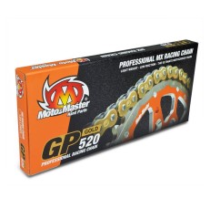 MOTO-MASTER ŁAŃCUCH GP-520G MX PROFESSIONAL MOTOCROSS RACING CHAIN BEZ ORINGÓW KOLOR ZŁOTY (120 OGNIW, ZAPINKA W ZESTAWIE)