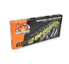 MOTO-MASTER ŁAŃCUCH GPX-520G PROFESSIONAL MOTOCROSS / ENDURO RACING X-RING CHAIN KOLOR ZŁOTY (120 OGNIW, ZAPINKA W ZESTAWIE)