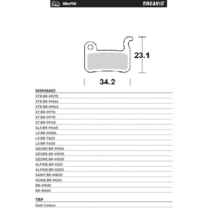 MOTO-MASTER BIKE PRO KLOCKI HAMULCOWE ROWEROWE ORGANICZNE PASUJE DO SHIMANO XTR BR-M975, BR-M966, BR-M965, XT BR-M776, BR-M775, 