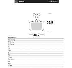 MOTO-MASTER BIKE PRO KLOCKI HAMULCOWE ROWEROWE ORGANICZNE PASUJE DO FORMULA CURA, RO RACING, T1 RACING, R1 RACING, R1, C1, CR3, 