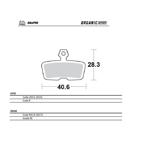 MOTO-MASTER BIKE PRO KLOCKI HAMULCOWE ROWEROWE ORGANICZNE SPORT PASUJE DO AVID CODE (2011-2014) CODE R, SRAM CODE RSC / R (2017)