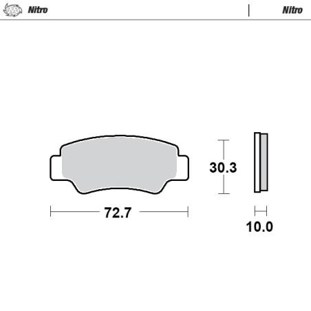 MOTO-MASTER KLOCKI HAMULCOWE SINTER METAL ENDURO: 21 (NITRO) TYŁ CF MOTO C-FORCE 450 / 520 / 625 / 850, Z-FORCE 550 / 800 / 100