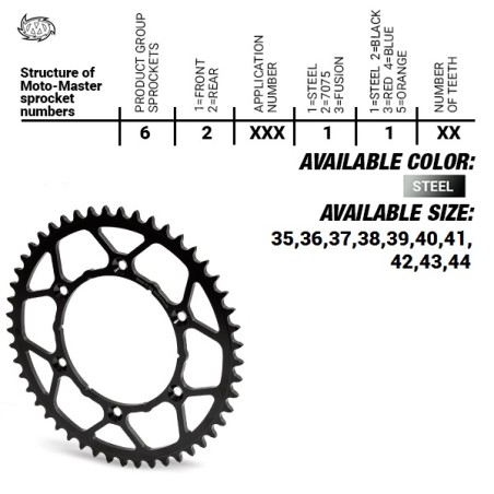 MOTO-MASTER ZĘBATKA TYLNA STALOWA ULTRALIGHT 4644 41 (464441) KTM SX 50/SX 50 MINI '14- , SX-E5 E-BIKE '19-, GASGAS MC 50 MC-