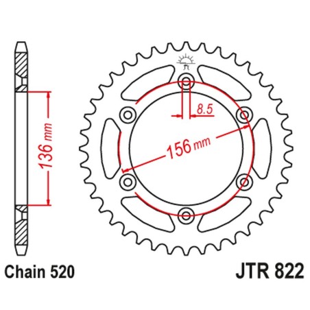 JT ZĘBATKA TYLNA 702 50 ALUMINIOWA RACELITE HUSQVARNA SM 610 (08-09), SUZUKI DR350 (90-03), RGV 250 (91-96) (70250JTA) (ŁAŃC.