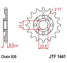 JT ZĘBATKA PRZEDNIA 2133 15 SUZUKI RMZ 450 '05-'12 (213315JT) (ŁAŃC. 520)