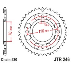 JT ZĘBATKA TYLNA 246 37 HONDA CB 250 N '78-82' CM/CB 400 N/T/A '78-83' (24637JT) (ŁAŃC.530)