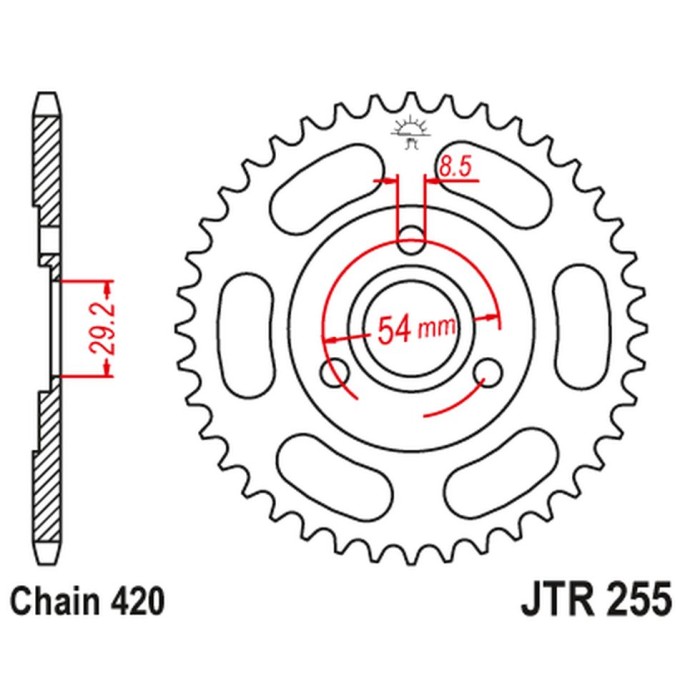 JT ZĘBATKA TYLNA 255 26 HONDA Z 50 MONKEY (25526JT) (ŁAŃC.520)