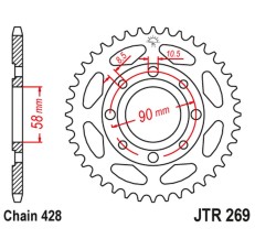 JT ZĘBATKA TYLNA 269 35 HONDA CG 125 '02-'05, CM 125 '82-'97, CB 125T '82-'88, DAELIM VC 125 '96-'99 (26935JT) (ŁAŃC.