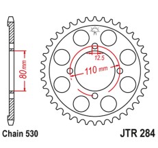 JT ZĘBATKA TYLNA 284 43 HONDA CB 650 Z,A,B,C '79-'82 (28443JT) (ŁAŃC. 530)