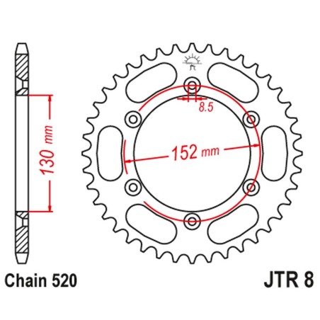 JT ZĘBATKA TYLNA 4500 51 BMWG 450X '08-11 (450051JT) (ŁAŃC. 520)