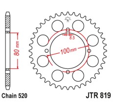 JT ZĘBATKA TYLNA 819 47 SUZUKI GS 250 '79-80, GSX 250 '80-82 (81947JT) (ŁAŃC. 520)
