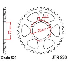 JT ZĘBATKA TYLNA 829 42 SUZUKI DR 250 '82-87, SP 250 '82-85, DR 370 '78-79, SP 370 '77-82 (82942JT) (ŁANC. 520)