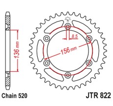 JT ZĘBATKA TYLNA 702 52 BETA 250RR '05-12, GAS GAS 125 ENDURO '00-02, HUSQVARNA CR/WR 125 '90-94, TC 610 '91-00, SUZUKI RS 