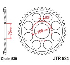 JT ZĘBATKA TYLNA 817 40 SUZUKI RG 500 GAMMA '86-89 (81740JT) (ŁAŃC. 530) NA ZAMÓWIENIE