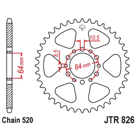 JT ZĘBATKA TYLNA 819 47 SUZUKI GSX 250 '82-84 (81947JT) (ŁAŃC. 520) NA ZAMÓWIENIE