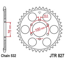 JT ZĘBATKA TYLNA 806 52 SUZUKI GSX 1100F '88-96 (80652JT) (ŁAŃC. 532)