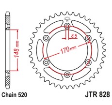 JT ZĘBATKA TYLNA 804 46 SUZUKI RM 500 '83-84 (80446JT) (ŁAŃC. 520)