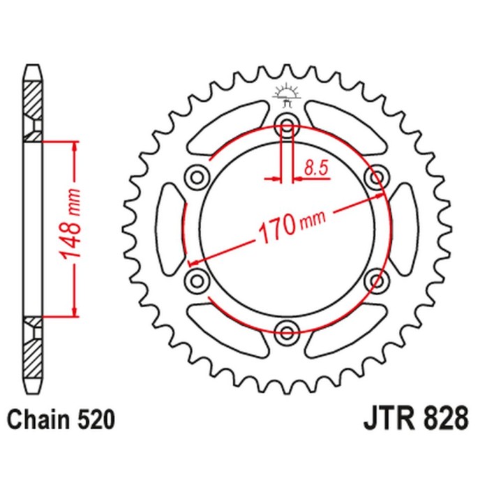 JT ZĘBATKA TYLNA 804 46 SUZUKI RM 500 '83-84 (80446JT) (ŁAŃC. 520)