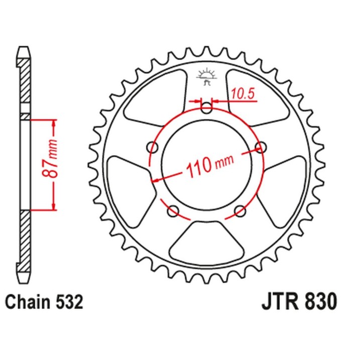 JT ZĘBATKA TYLNA 821 46 SUZUKI GSX-R 1100 '86-88 (82146JT) (ŁAŃC. 532)