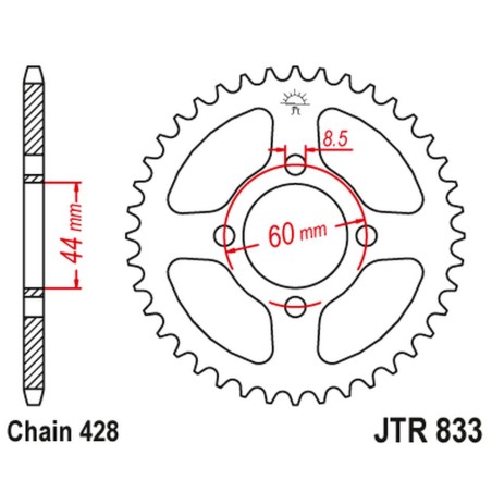 JT ZĘBATKA TYLNA 833 41 YAMAHA DT 80MX '83-84 (83343JT) (ŁAŃC. 428)