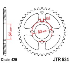 JT ZĘBATKA TYLNA 834 31 YAMAHA LB 50 CHAPPY '-85, LB 80 '77-78 (83431JT) (ŁAŃC. 420)